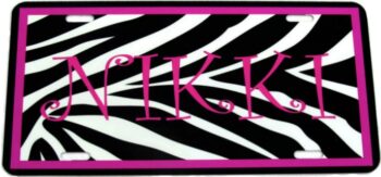 Hot Pink Black Zebra Print Personalized License Plate Car Tag
