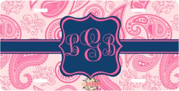 Pink Paisley License Plate