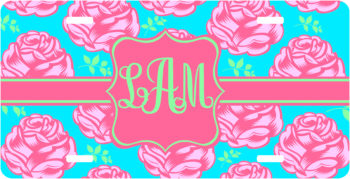 Lily Rose Floral License Plate Car Tags
