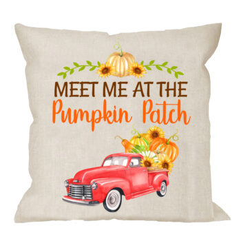red truck fall pumpkin patch pillow