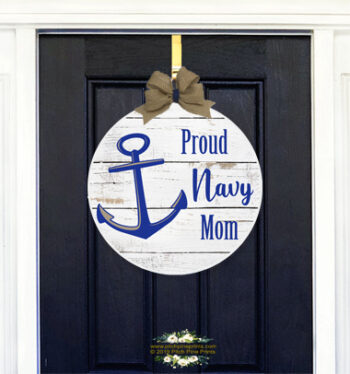Navy Mom Door Hanger